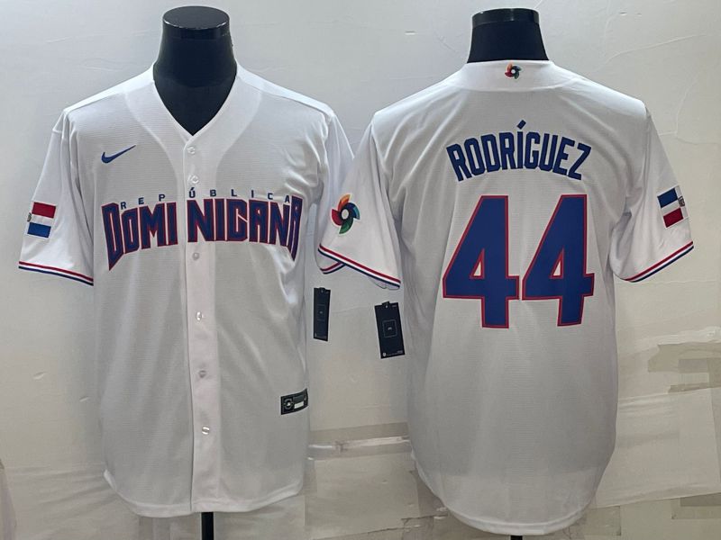 Men 2023 World Cub 44 Rodricuez White Nike MLB Jersey7